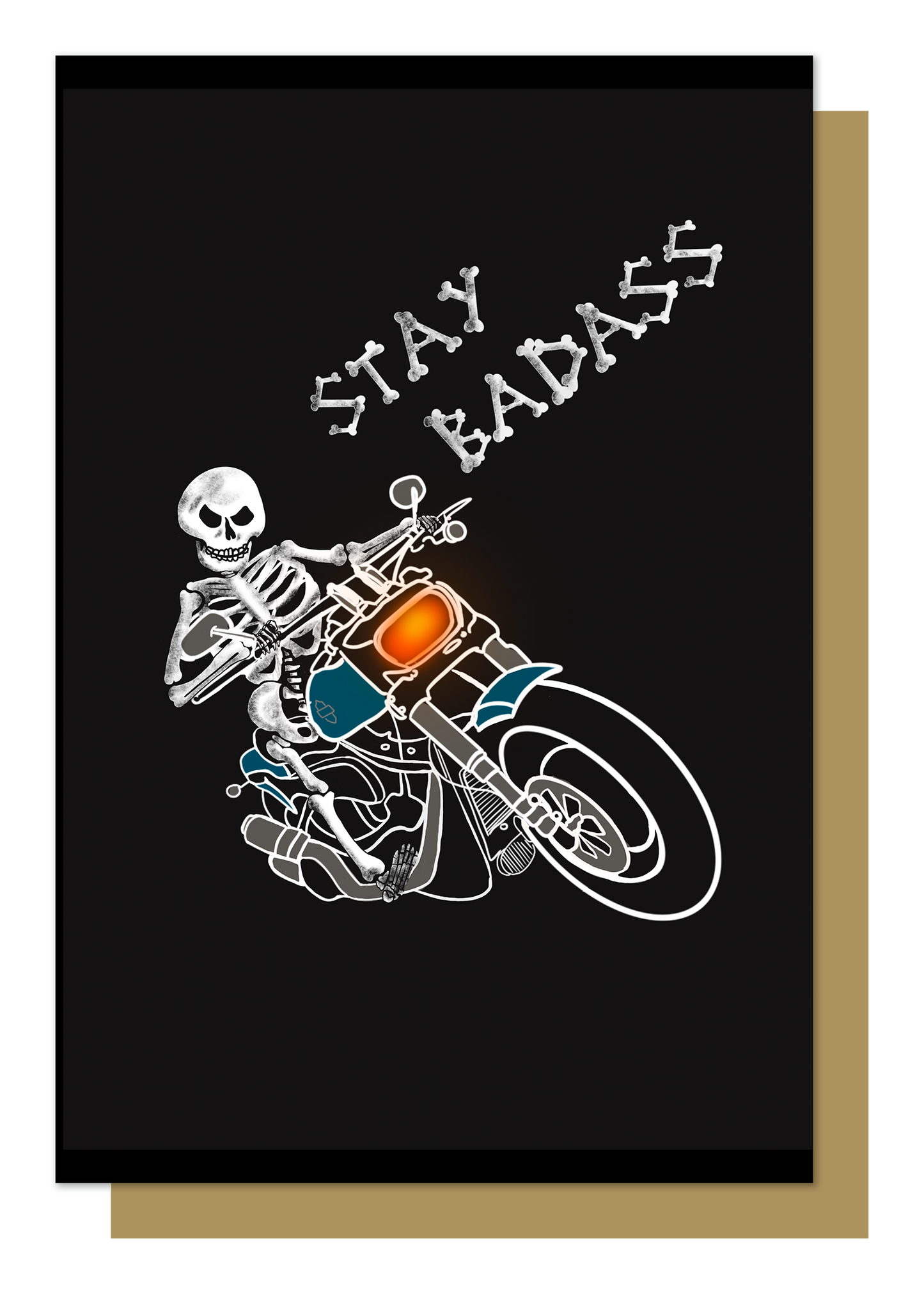 Stay Badass Biker Gothic Greetings Card