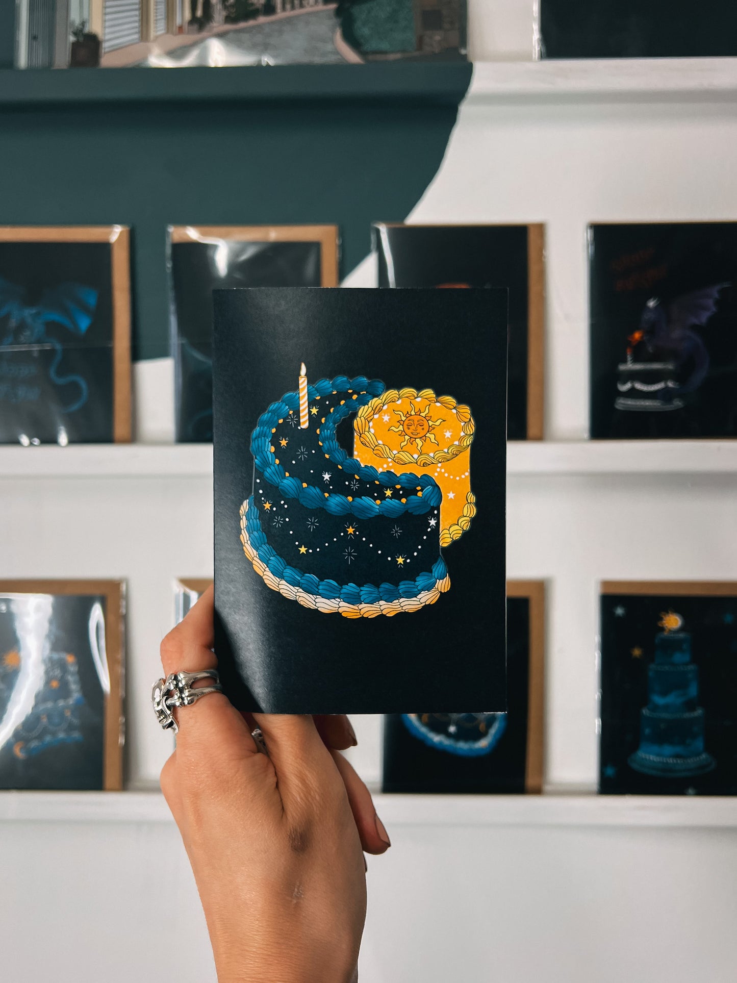 Sun and Moon Birthday Cake Card
