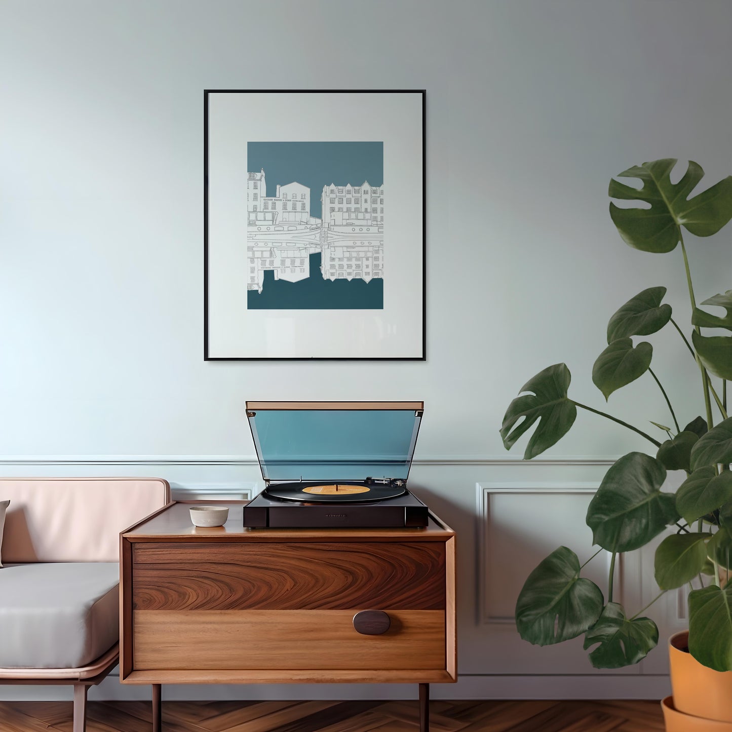 Timberbush Leith Shore Edinburgh Art Print Block Colour