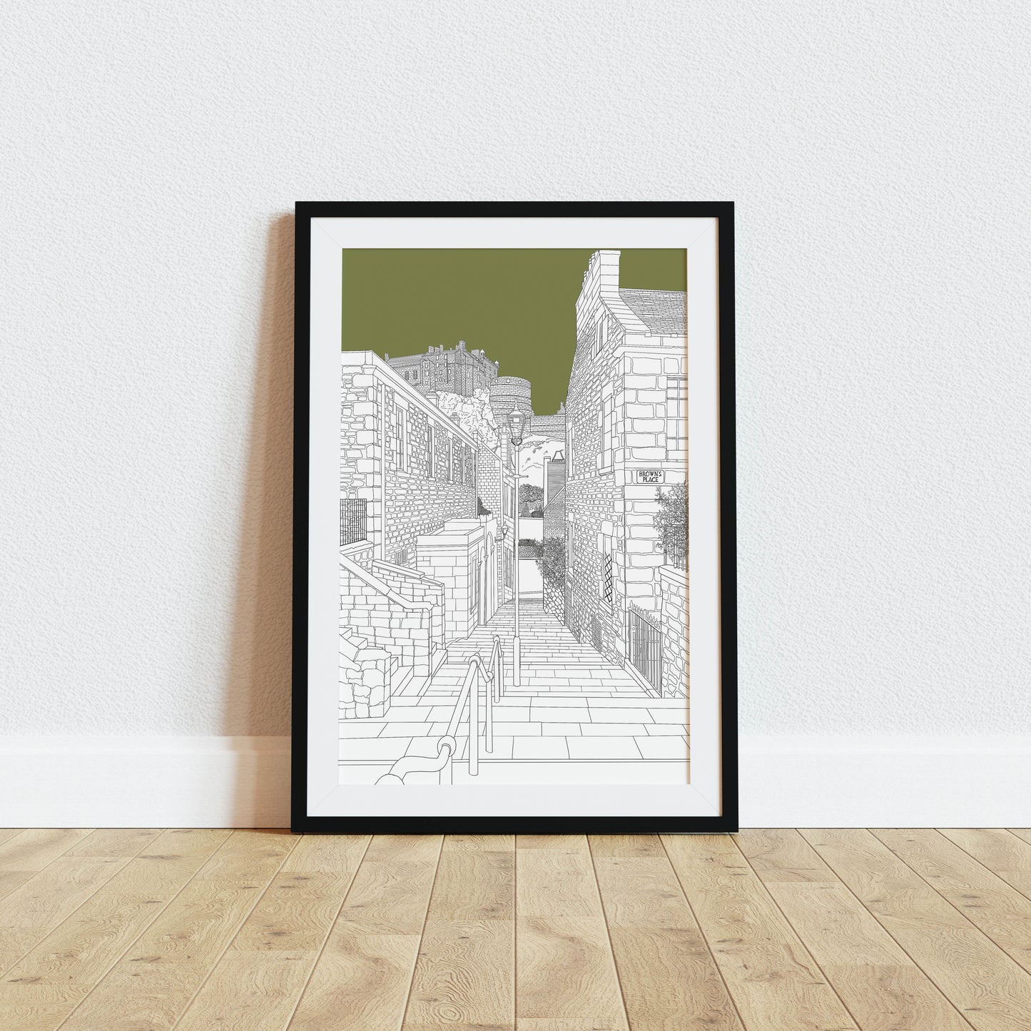 Vennel Steps Edinburgh Art Print Colour Block