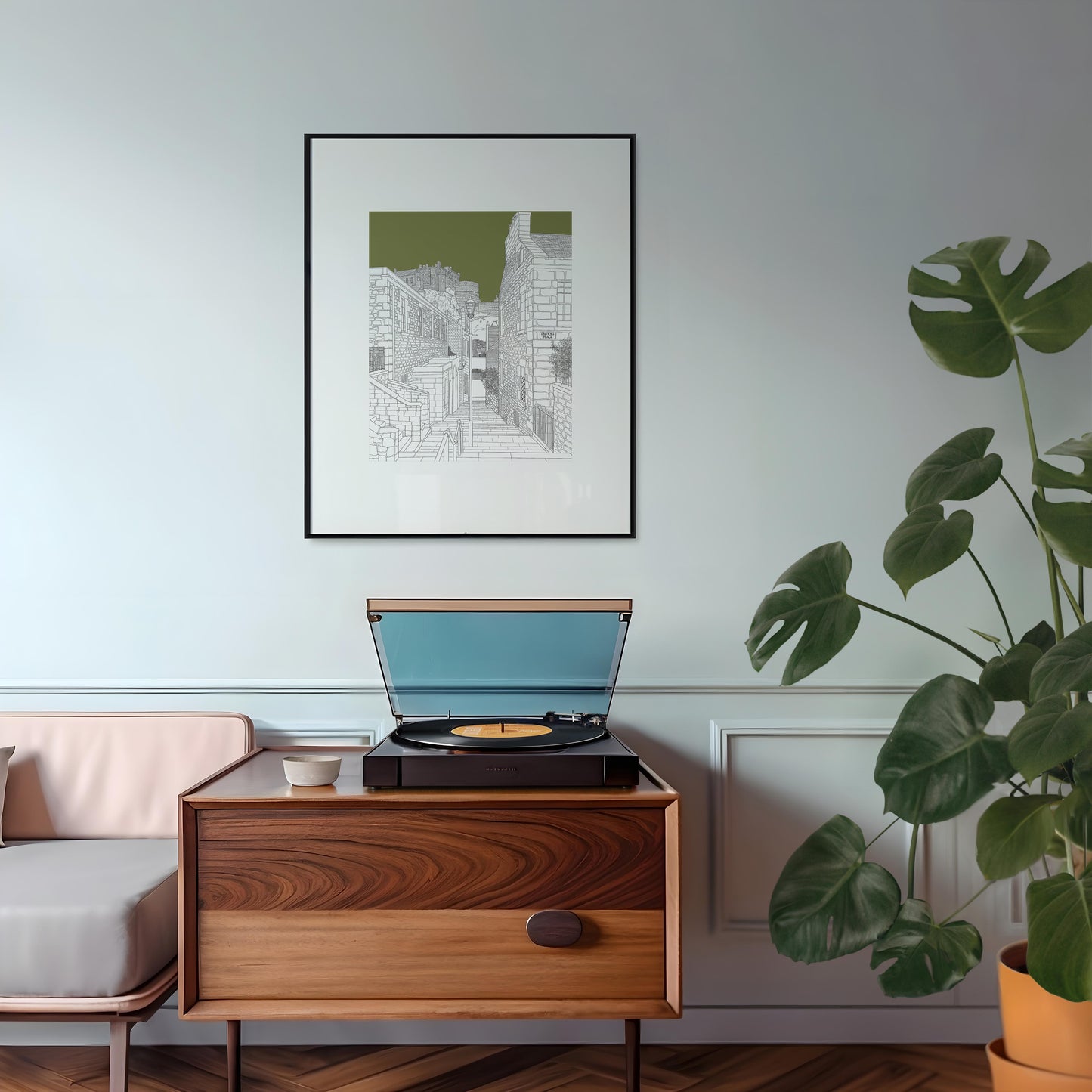 Vennel Steps Edinburgh Art Print Colour Block