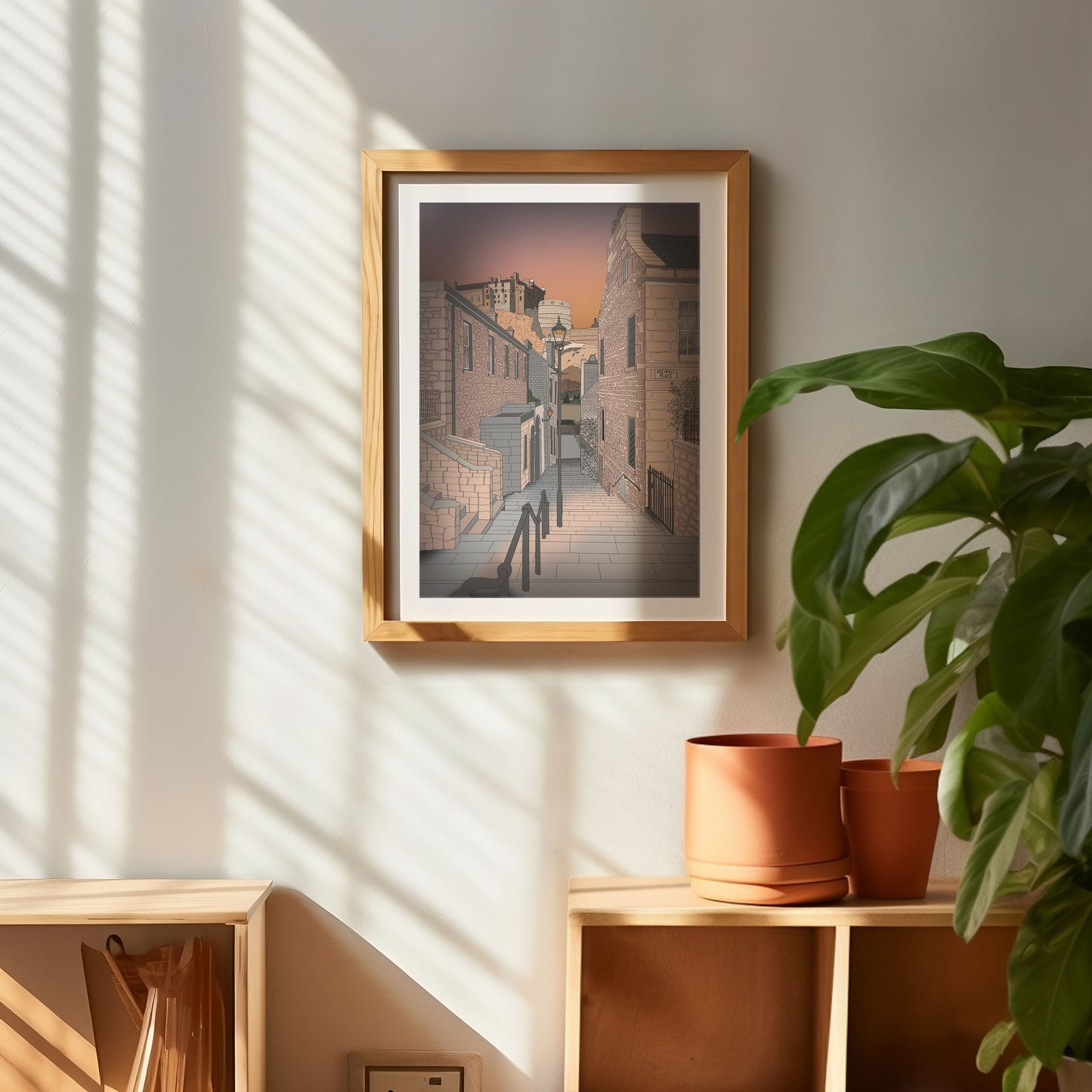 Vennel Steps Sunset Edinburgh Art Print