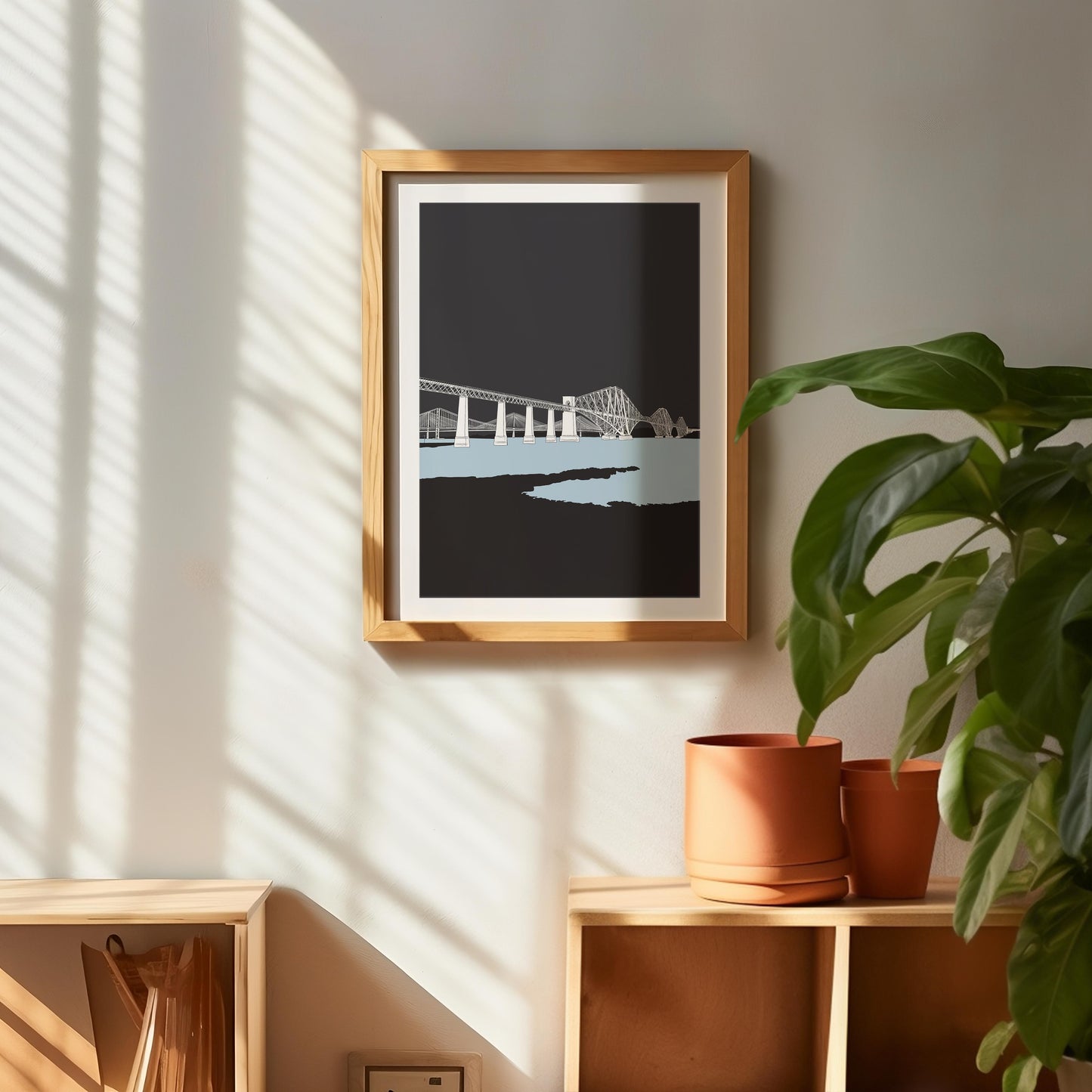 Forth Bridges Art Print Block Colour
