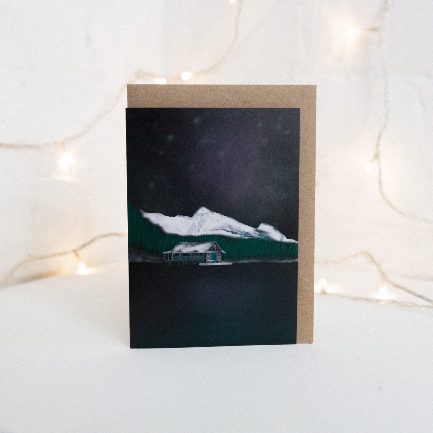 Winter Lake Scene Christmas Card
