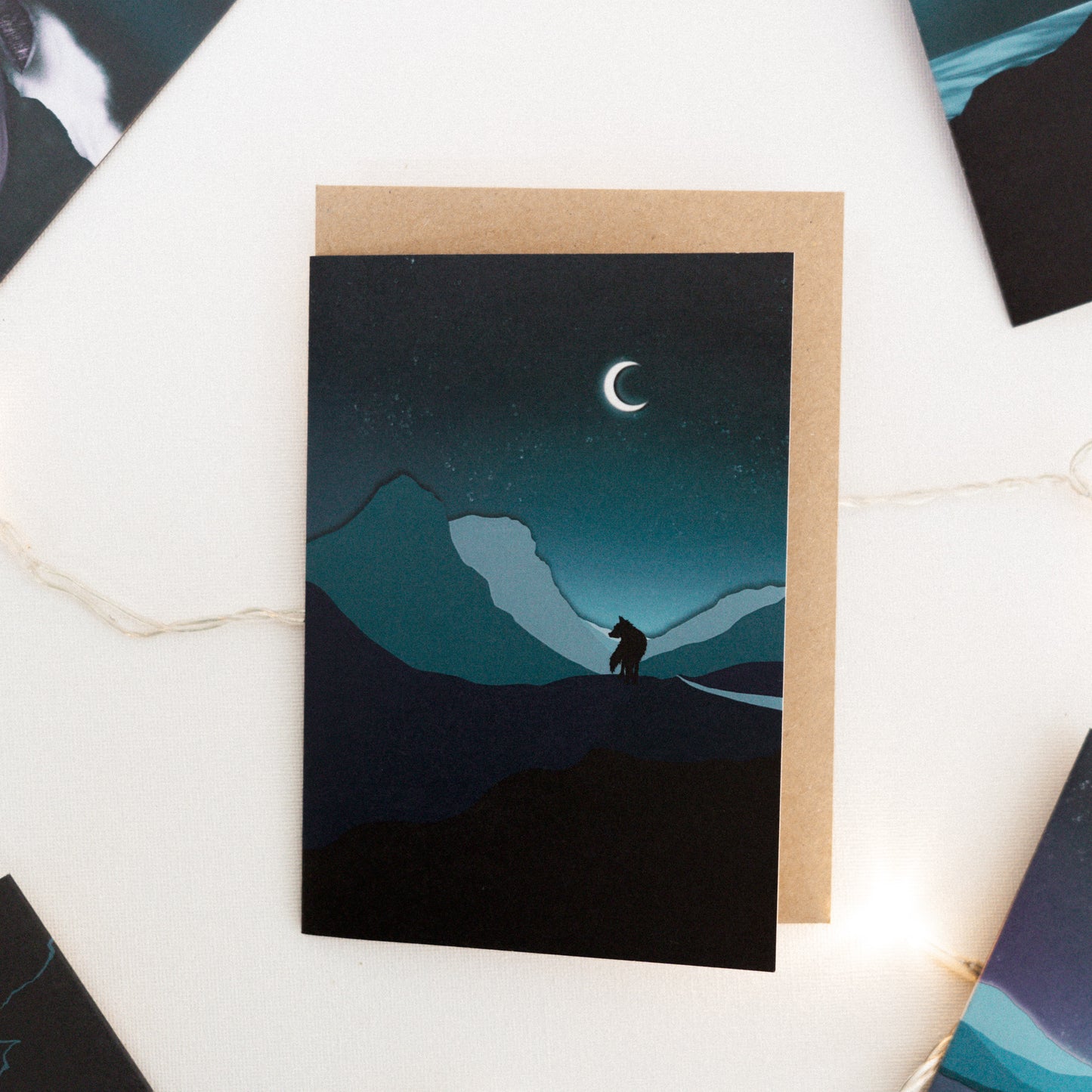 Glencoe Wolf Scotland Greetings Card