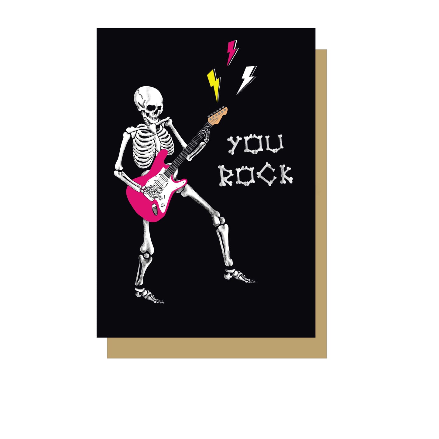 You Rock Skeleton Gothic Greetings Card