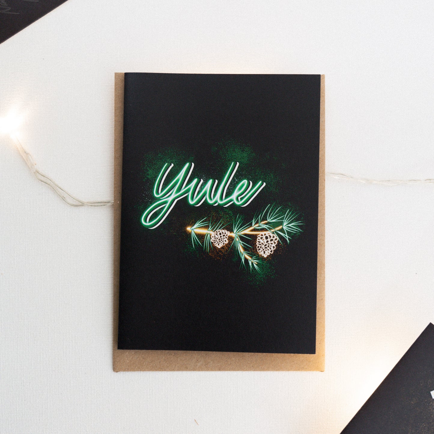 Yule Neon Greetings Card