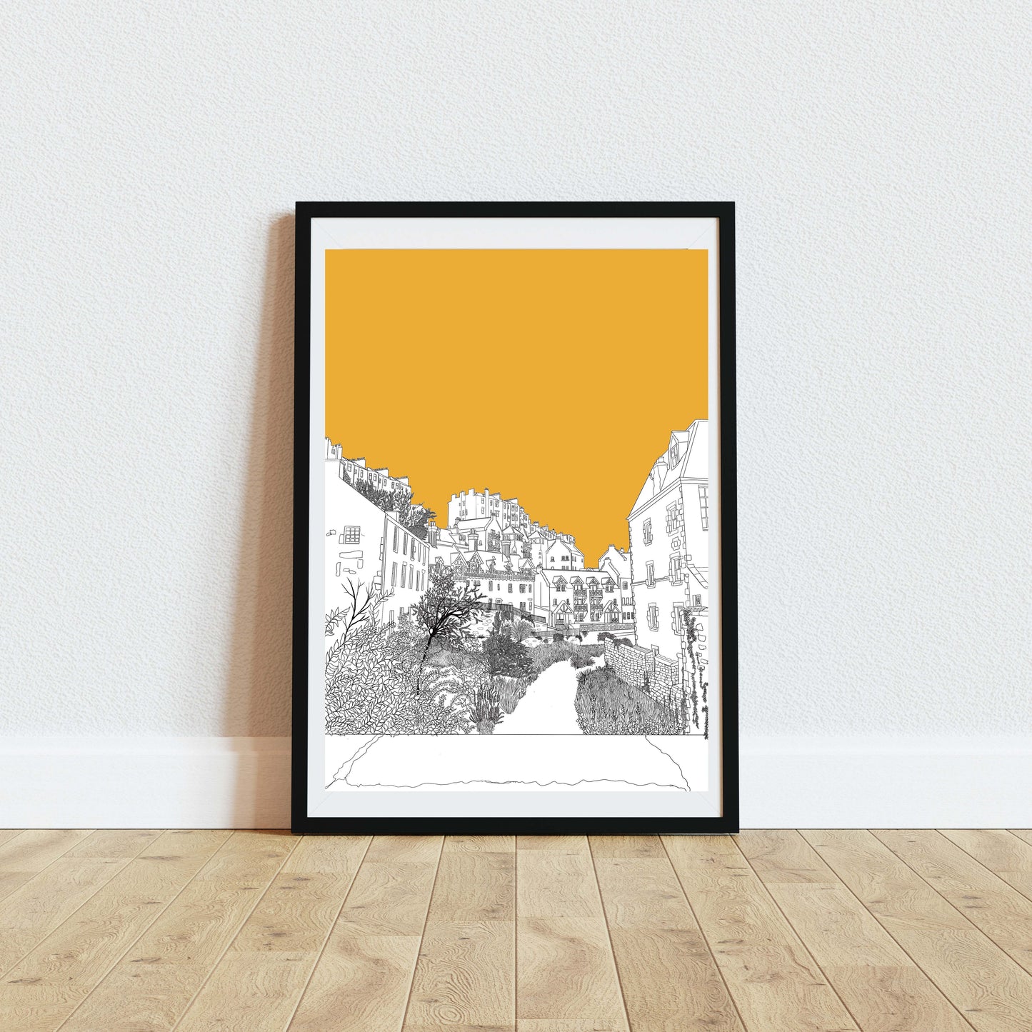 Dean Village Edinburgh Yellow Art Print