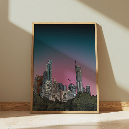 Central Park New York Sunset Art Print