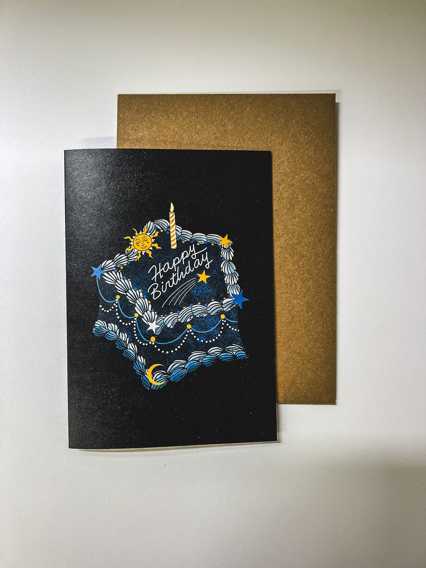 Star Happy Birthday Cake Card