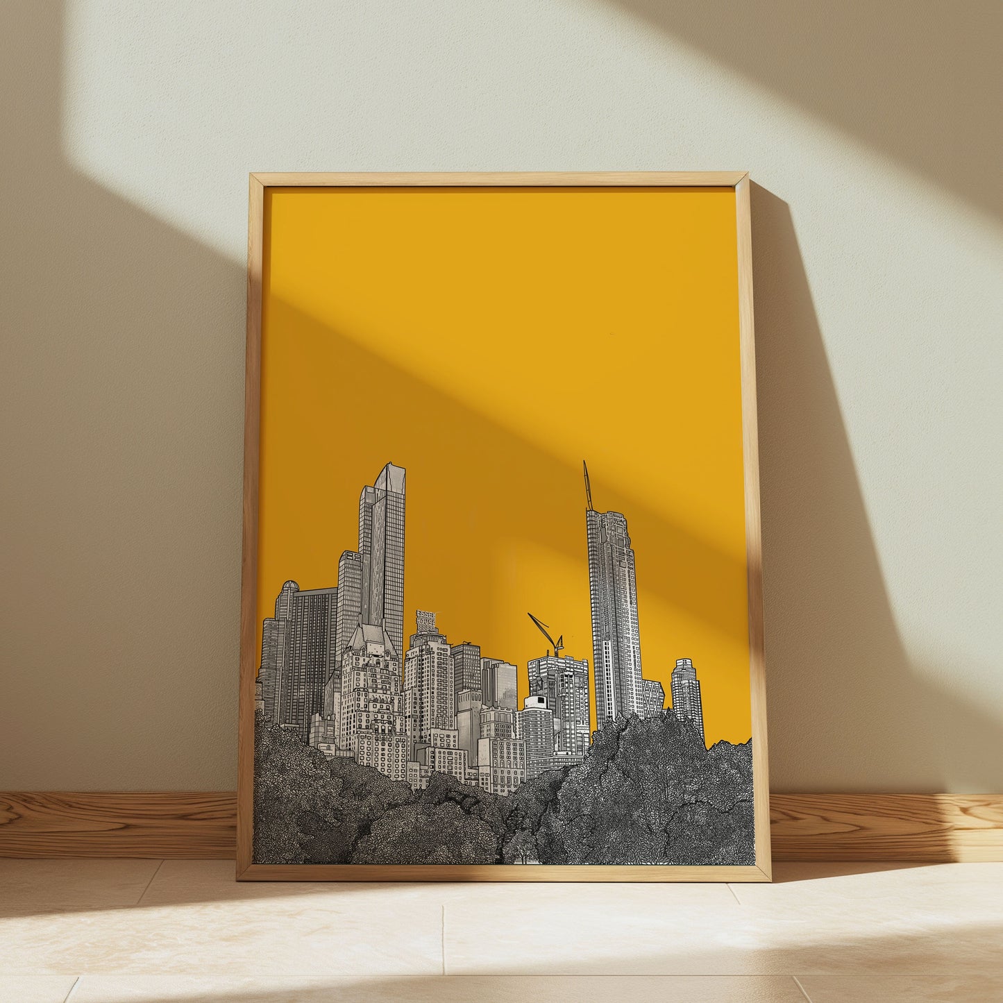 Central Park New York Yellow Art Print