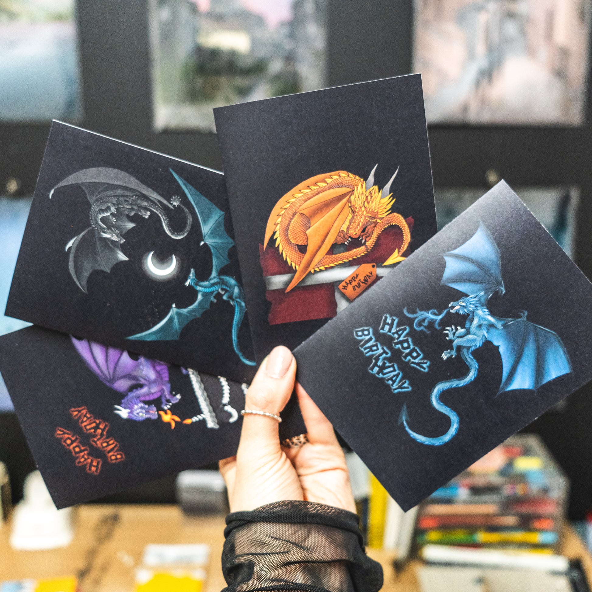 Wayward  - 4 Dragon Cards in Hand