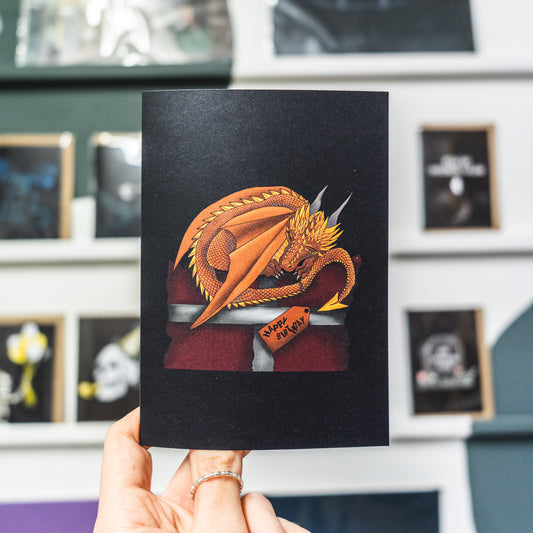 Orange Dragon Birthday Card