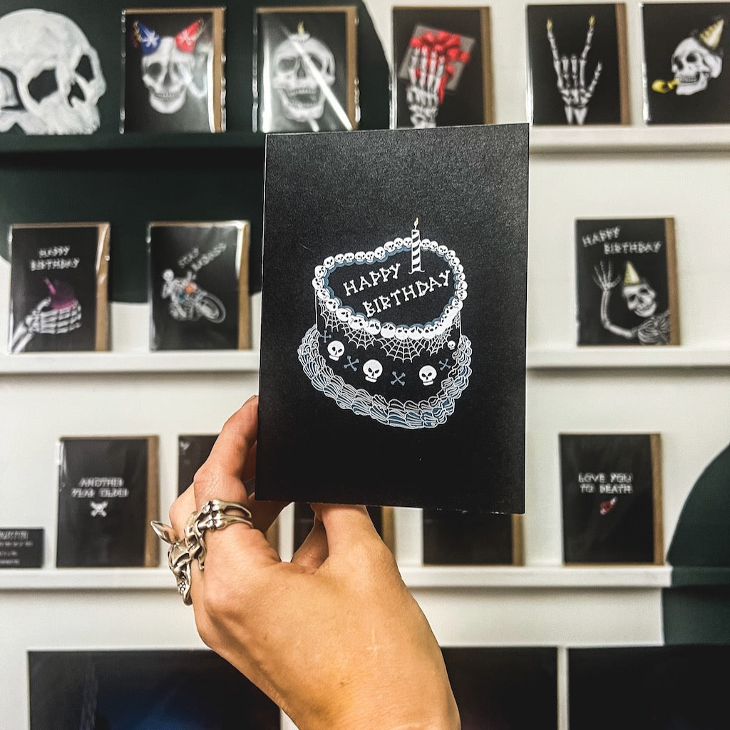 Gothic Birthday Cake Greetings Card