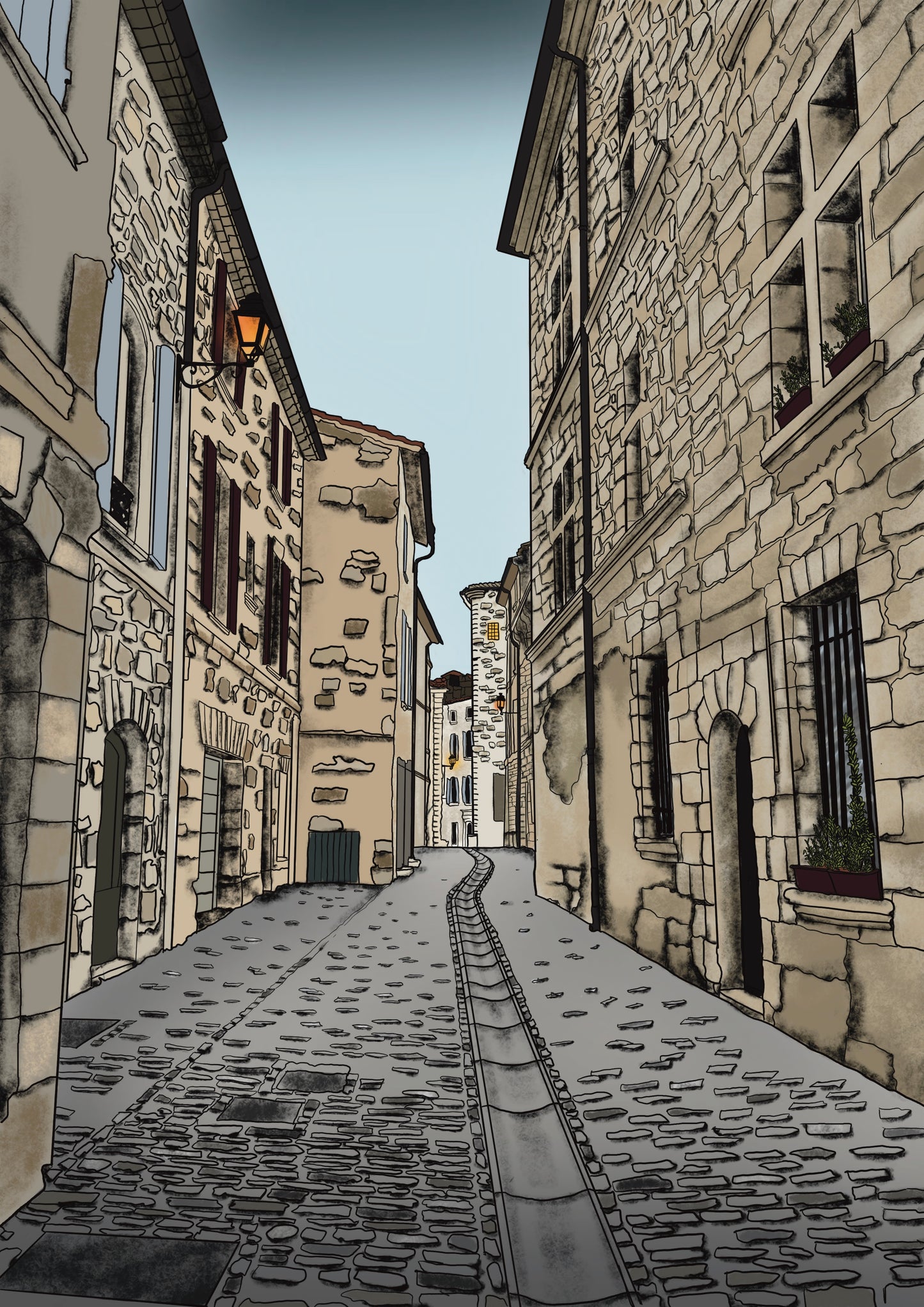 Uzes French Village Art Print