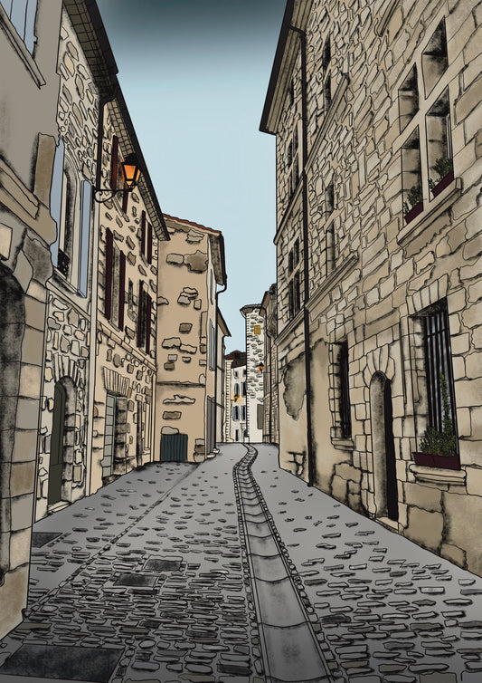 Uzes French Village Art Print