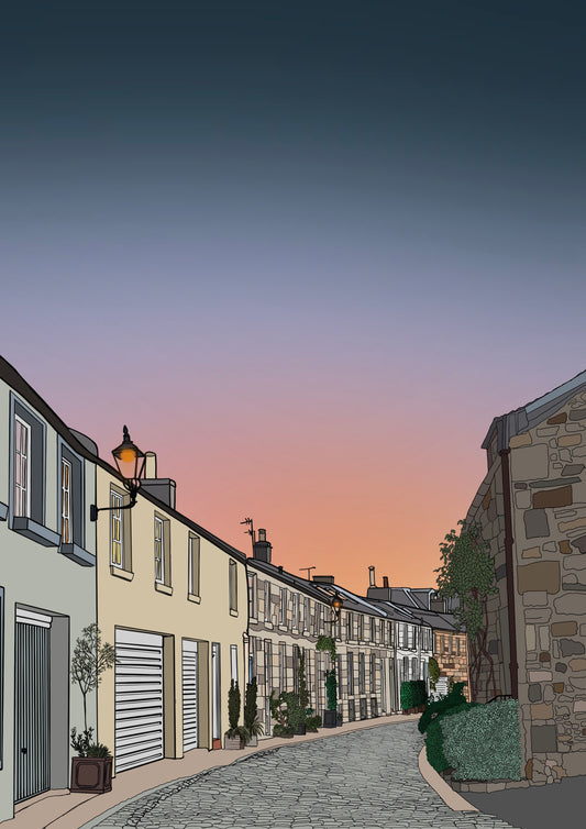 Circus Lane Sunset Edinburg Art Print