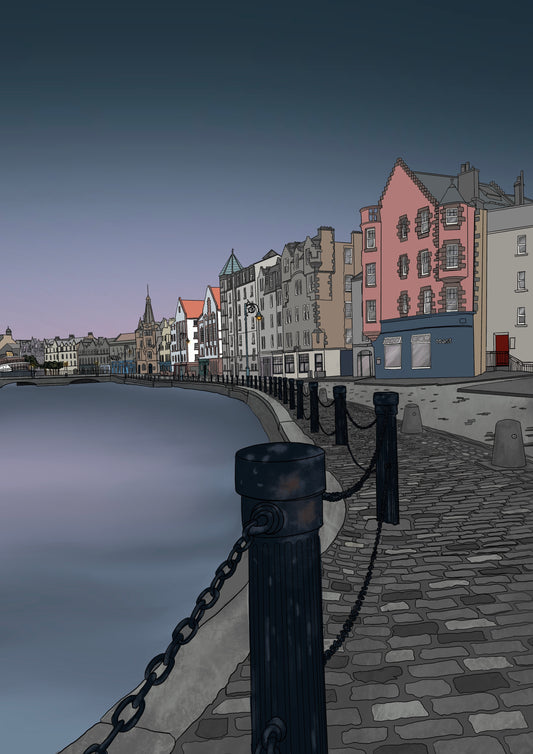 Leith Shore Sunset Edinburgh Art Print