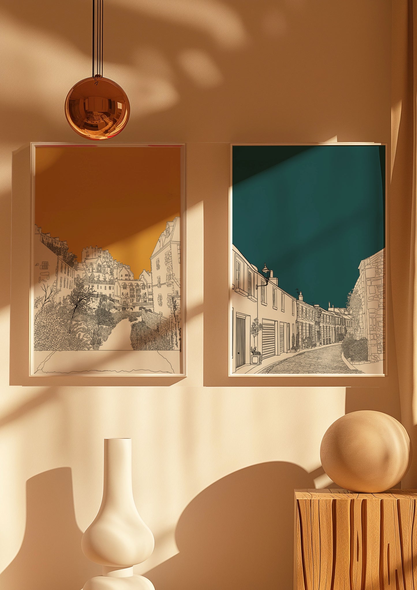 Dean Village Edinburgh Yellow Art Print