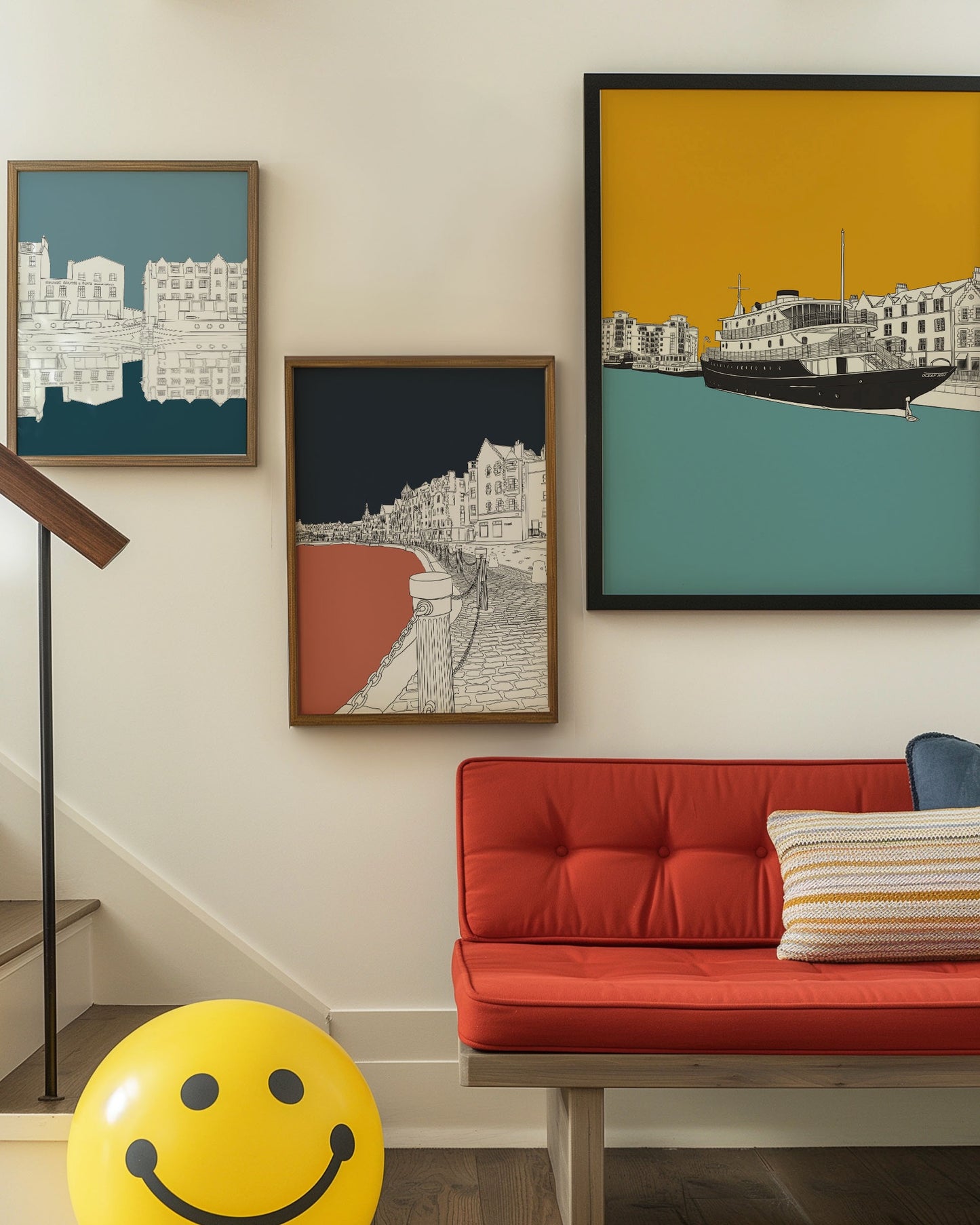 Leith Shore Edinburgh Colour Block Art Print