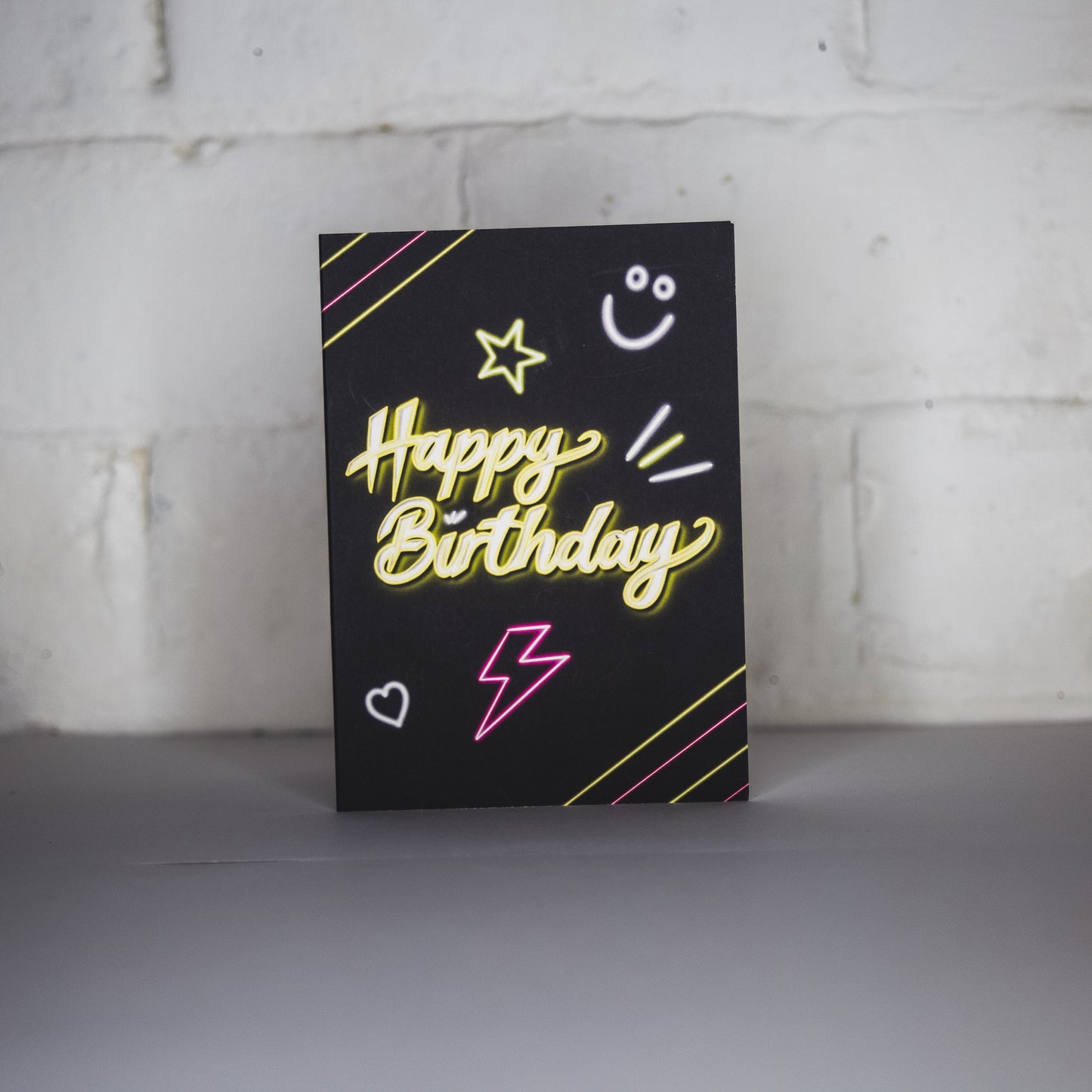 Happy Birthday Neon Birthday Card by WaywardYellow Neon Happy Birthday Writing