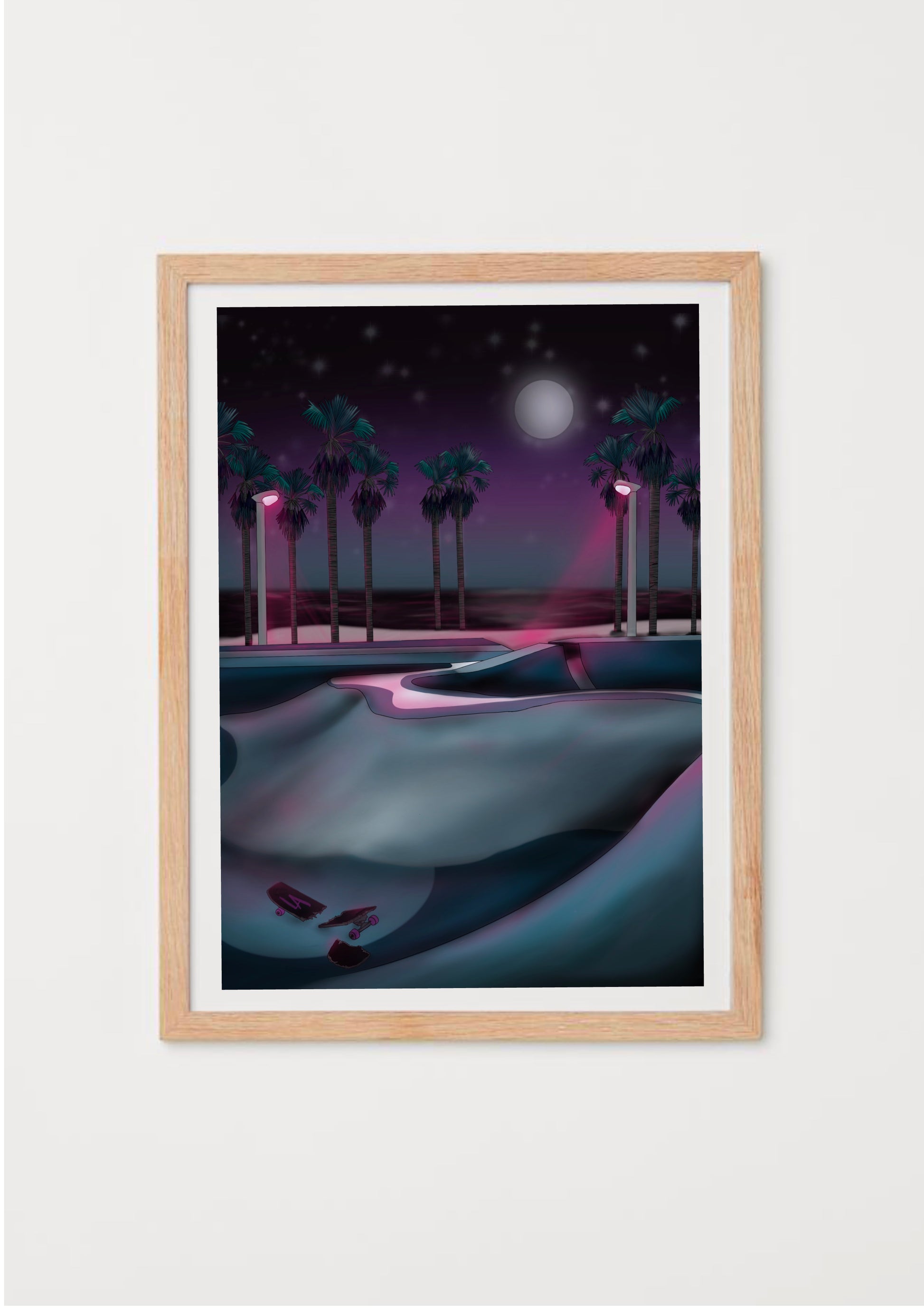 Venice Beach Skatepark, Los Angeles Art Print by Emma de la Pena at Wayward