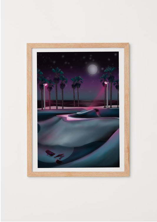 Venice Beach Skatepark, Los Angeles Art Print by Emma de la Pena at Wayward