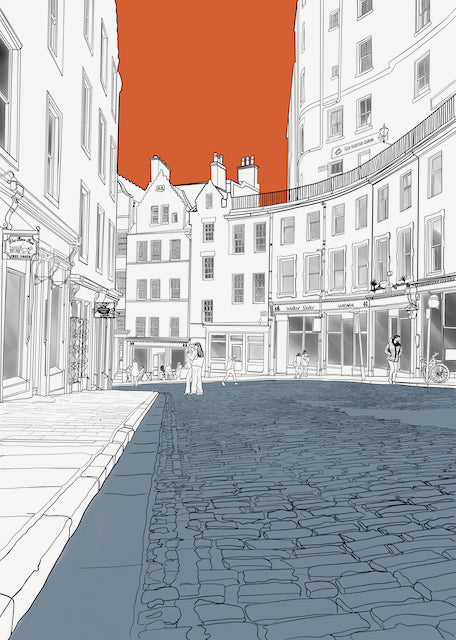 Victoria Street Edinburgh Postcard by Emma de la Pena at Wayward