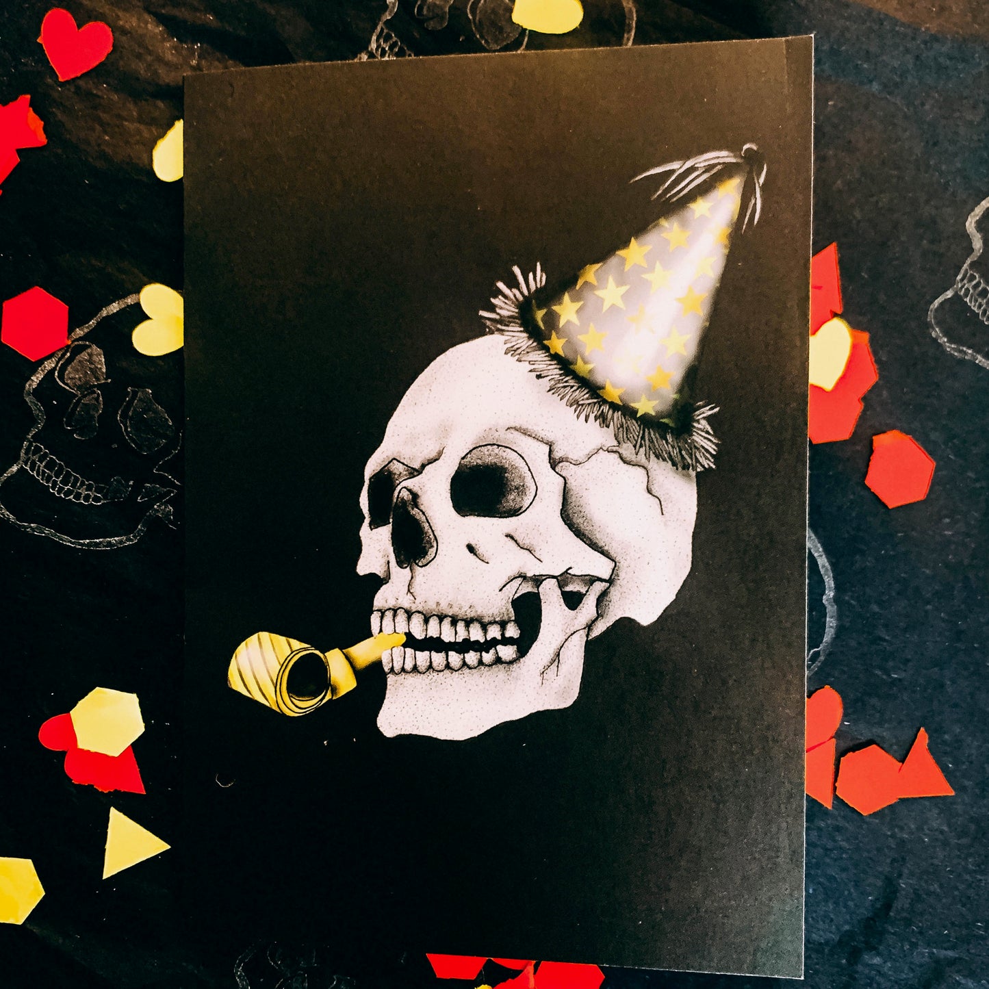 Party Hat Skull Gothic Birthday Card