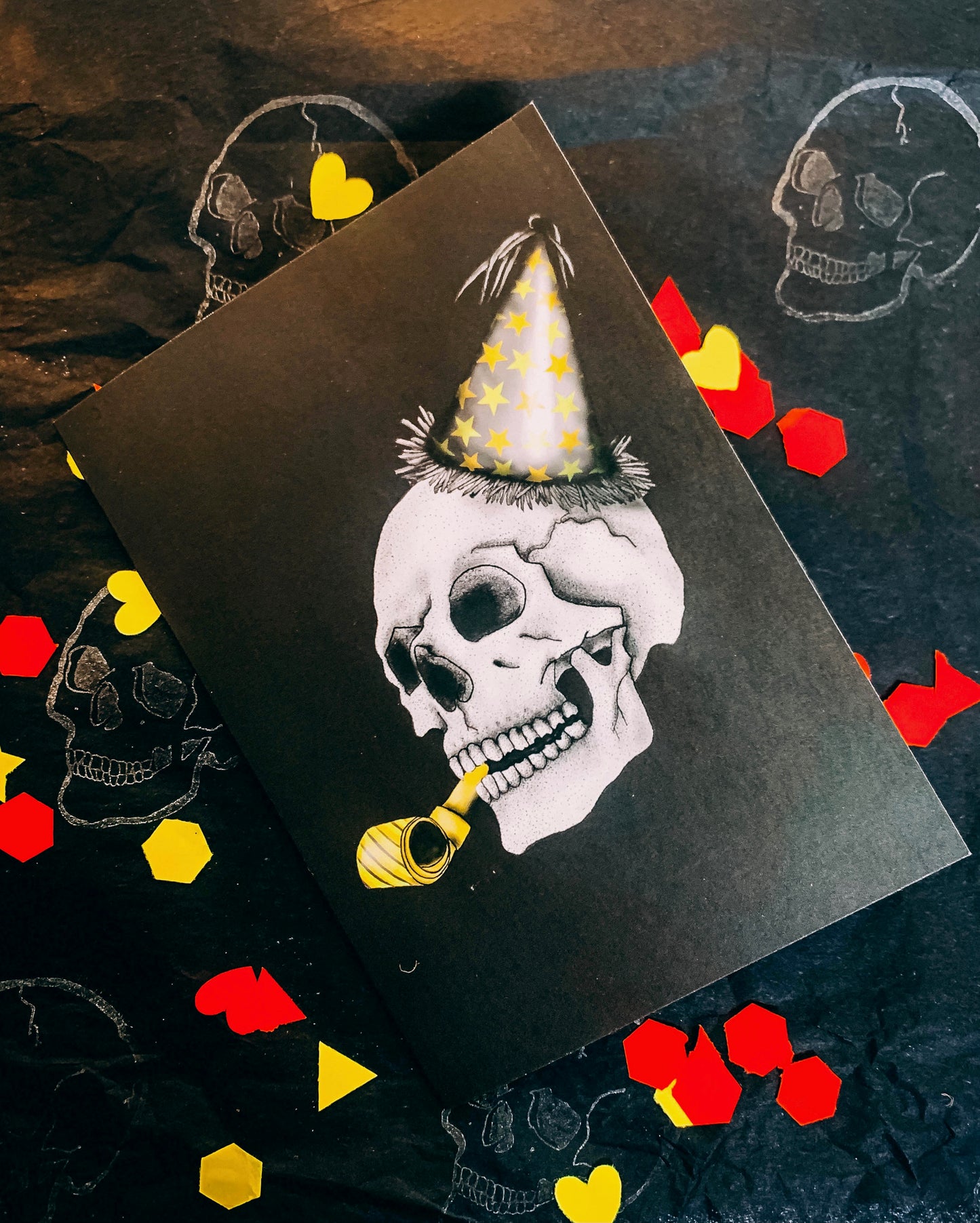 Party Hat Skull Gothic Birthday Card