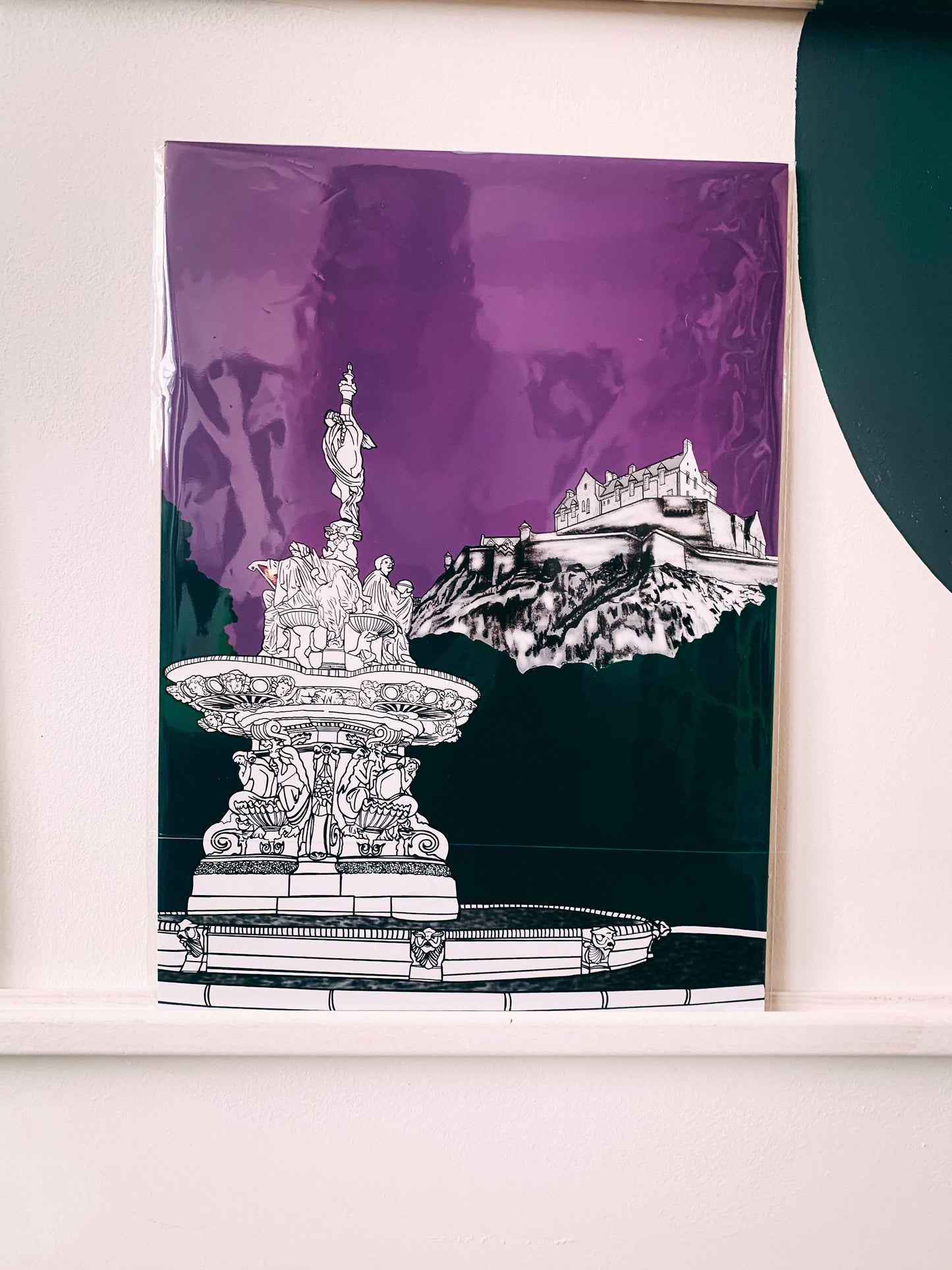 Ross Fountain and Edinburgh Castle Art Print