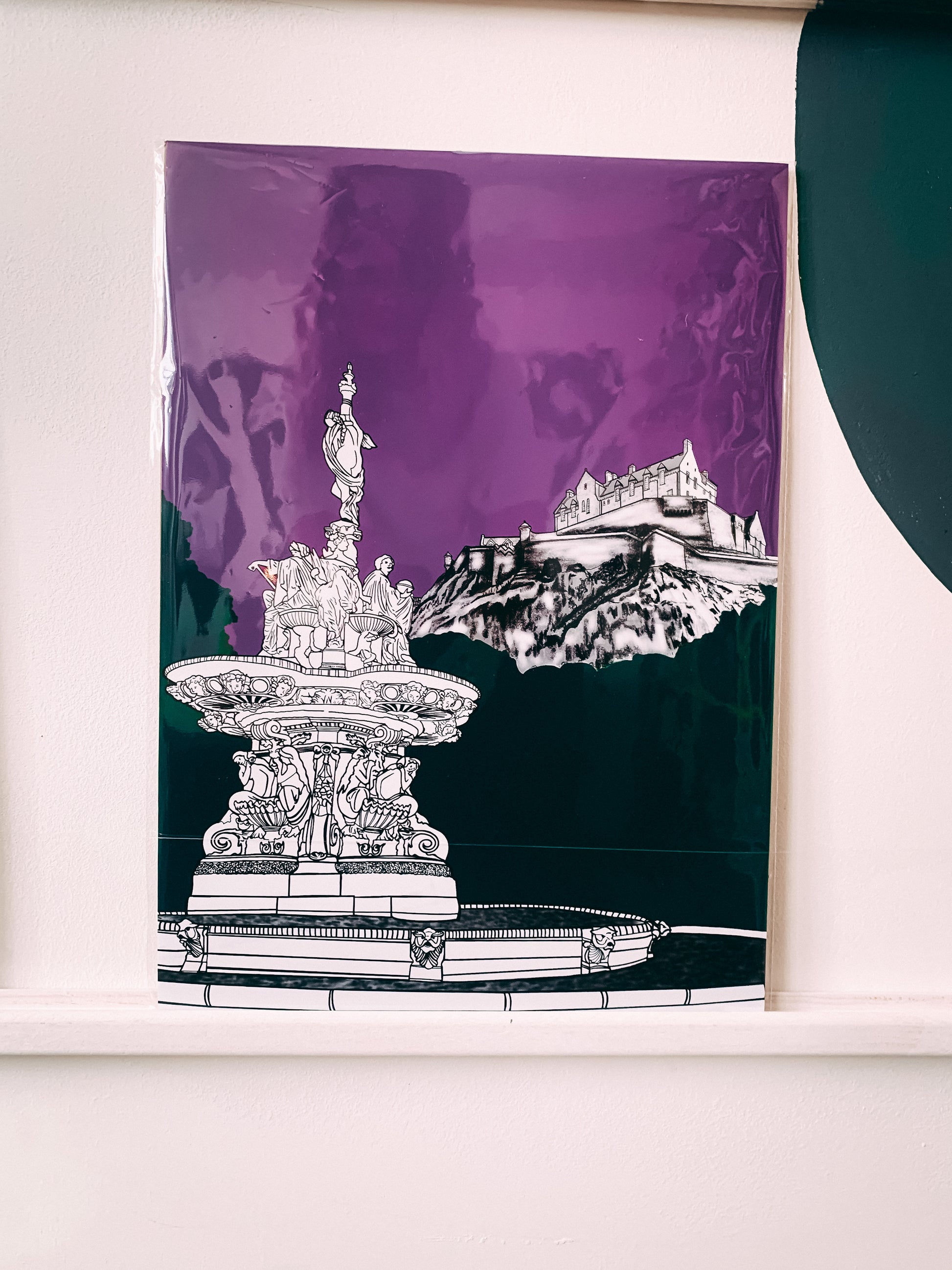 Ross Fountain and Edinburgh Castle Art Print