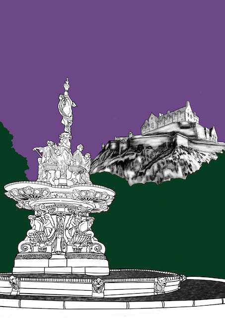 Ross Fountain and Edinburgh Castle Art Print