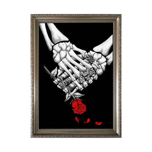 Skeleton with the great frog rings art print - wayward