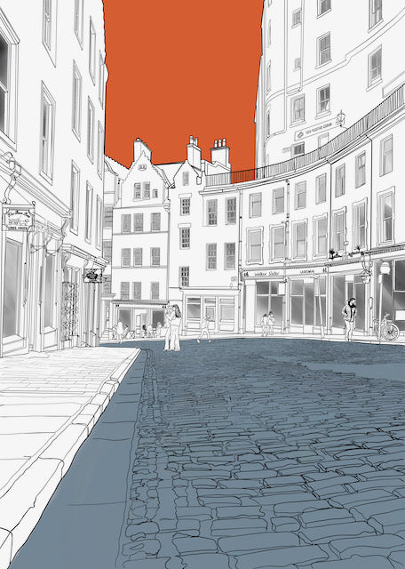 Victoria Street Edinburgh Art Print by Emma de la Pena at Wayward