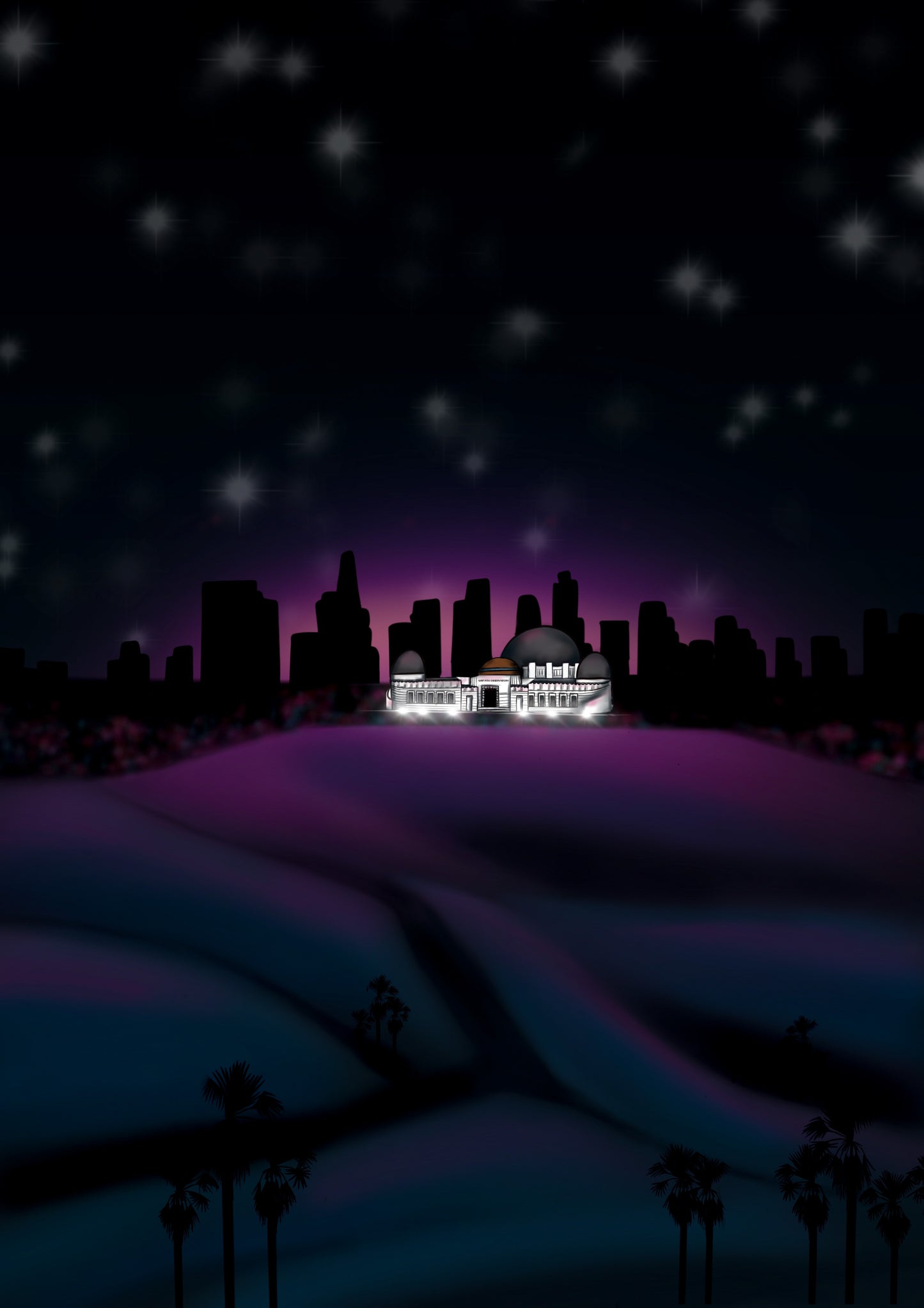 Griffith Observatory Los Angeles Art Print by Wayward