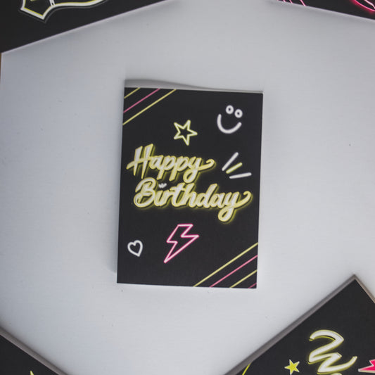 Happy Birthday Neon Birthday Card by Wayward