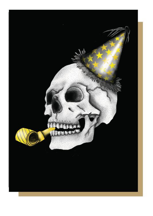 Party Hat Skull Gothic Birthday Card