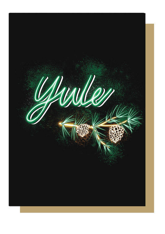 Yule Neon Greetings Card by wayward