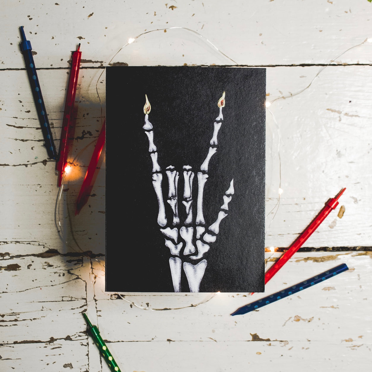 Rock Out Skeleton  - Gothic Birthday Card