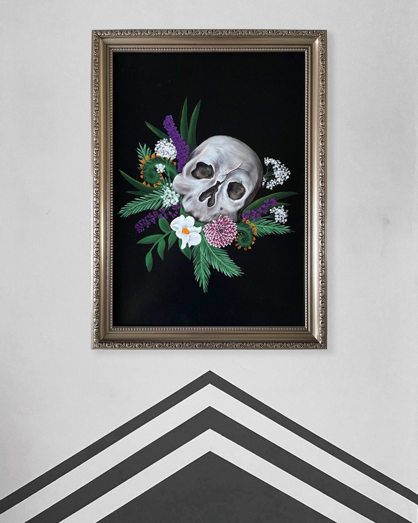 Skull and California Wildflower Gothic Art Print