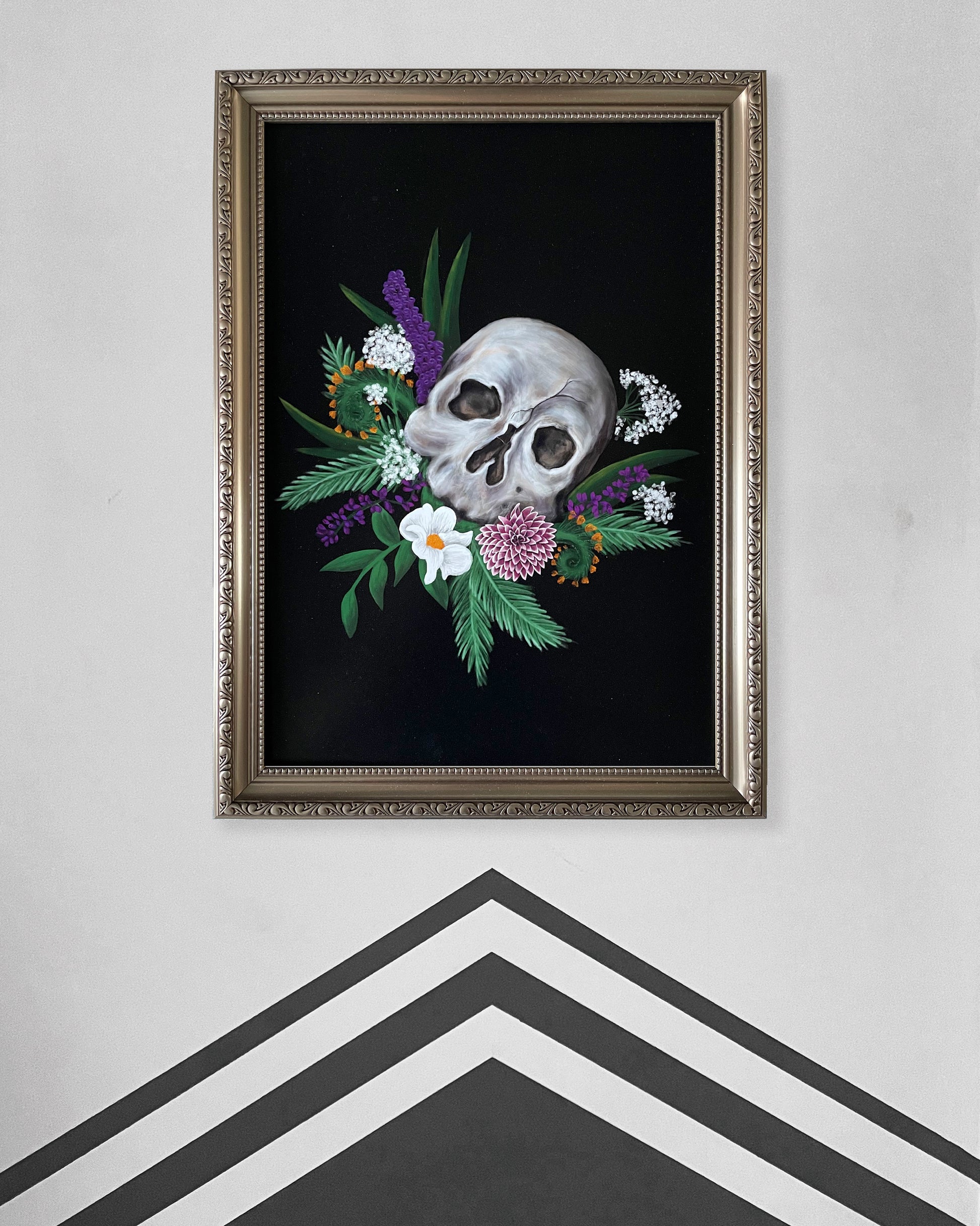Skull and California Wildflower Gothic Art Print