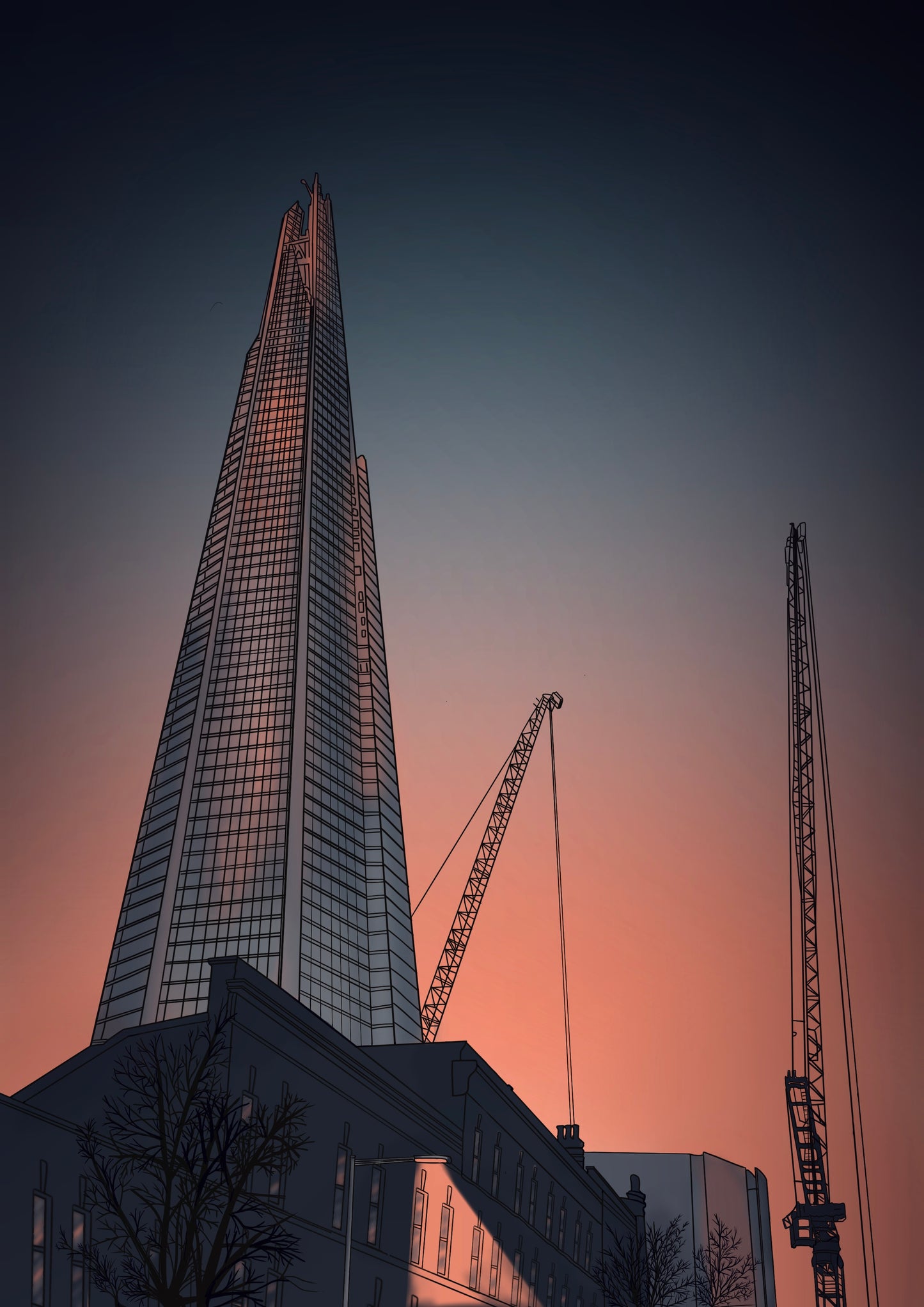The Shard, London Art Print by Emma de la Pena at Wayward