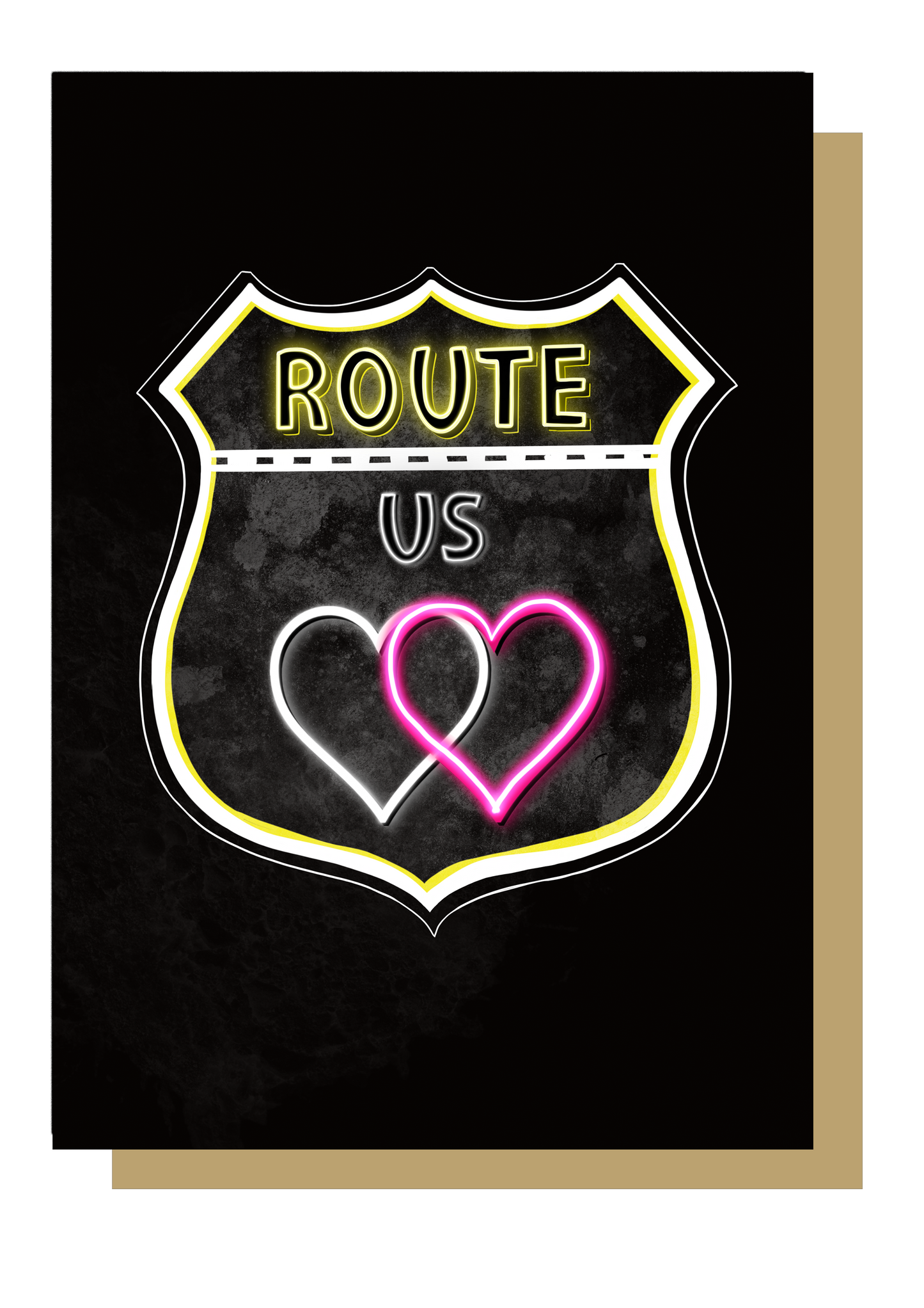 Route Us Neon Romantic Card