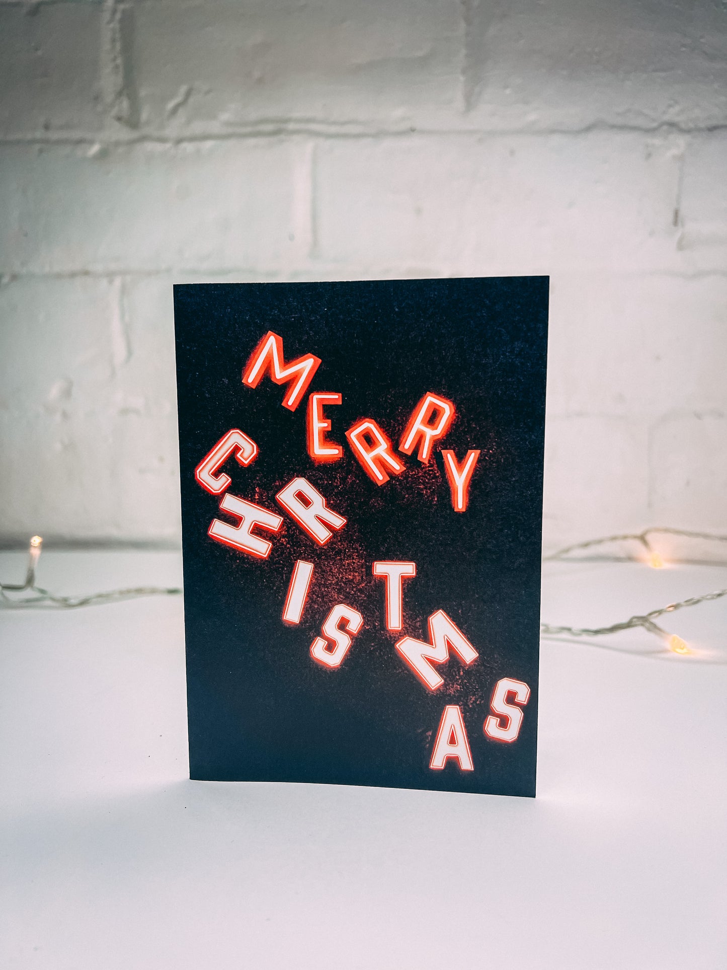 Merry Christmas Neon Christmas Card