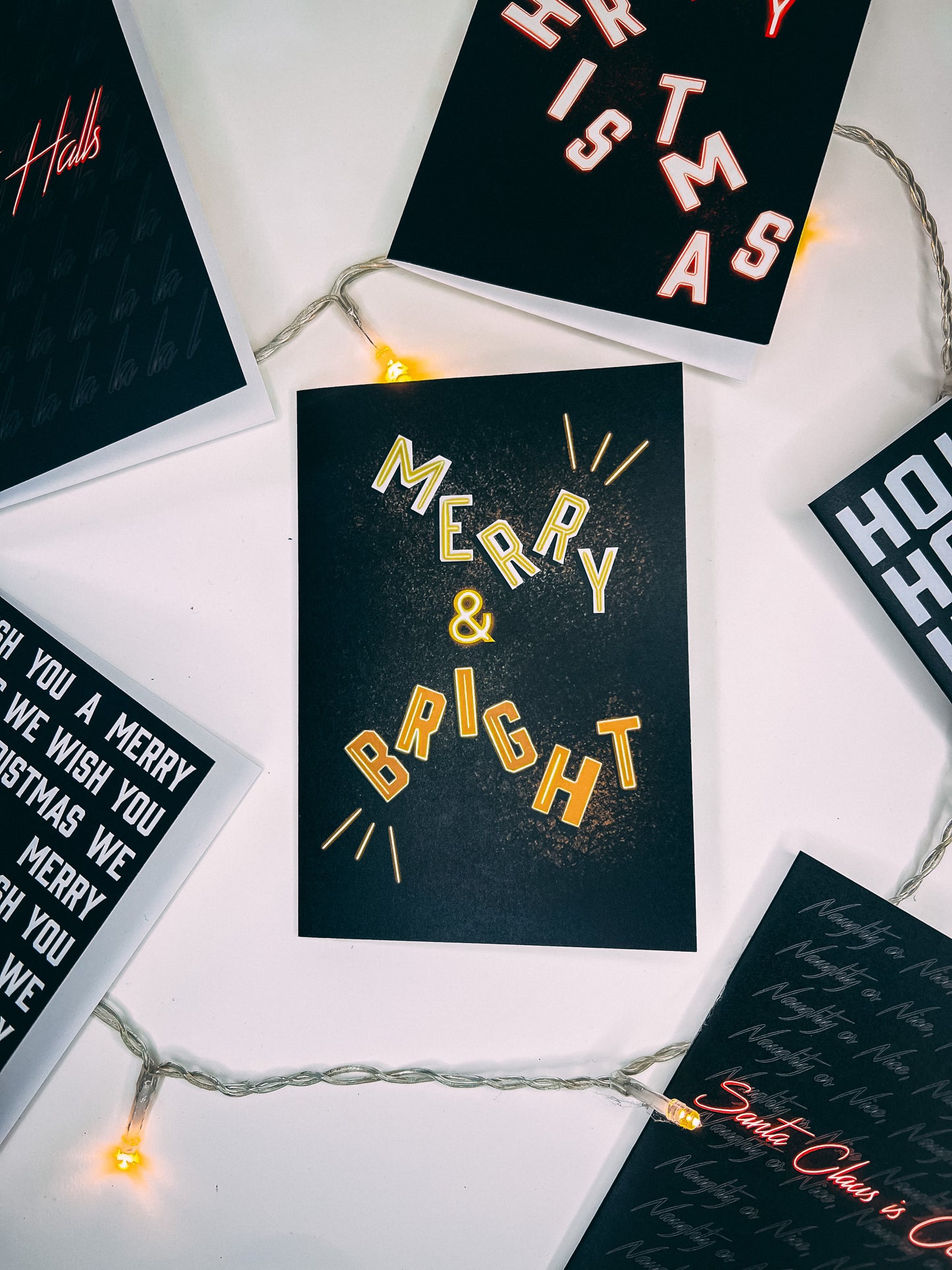 Set of 12 Neon Christmas Cards