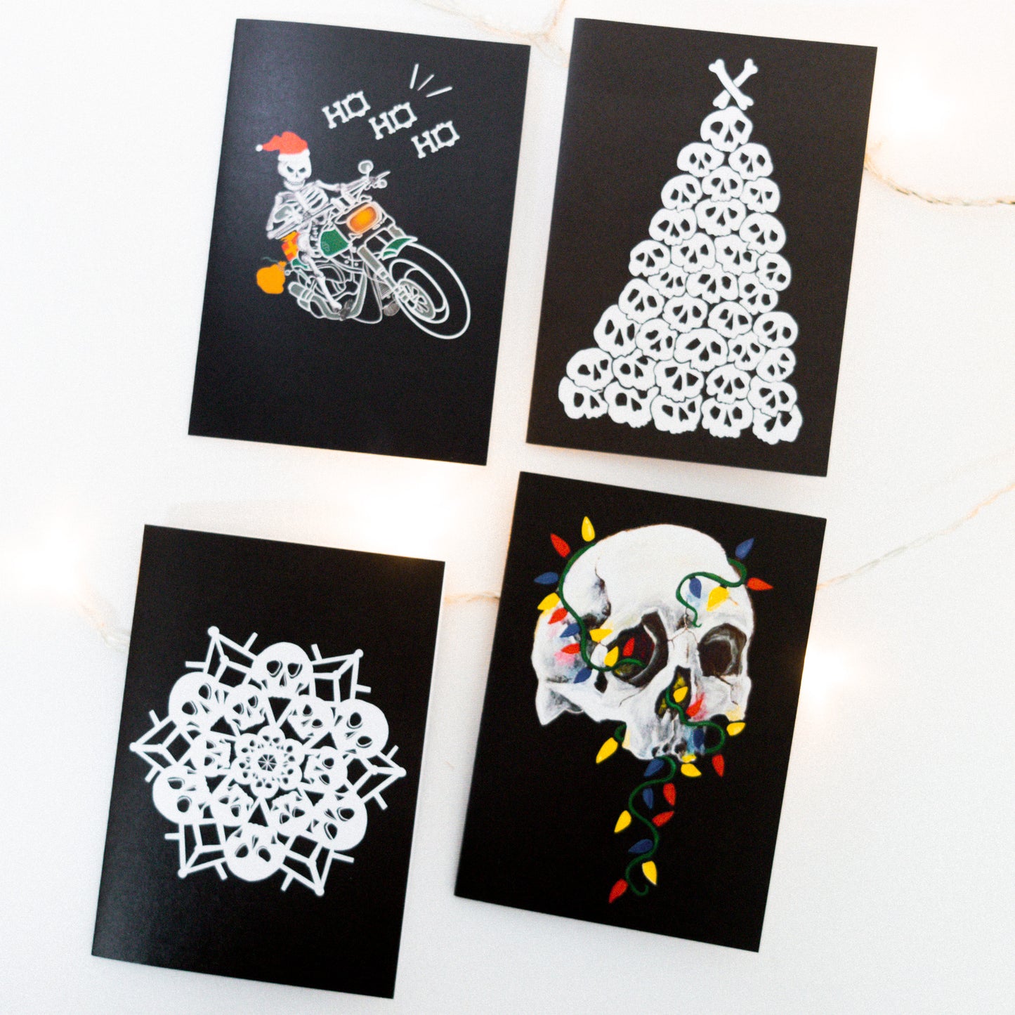 Set of 12 Skull Christmas Cards