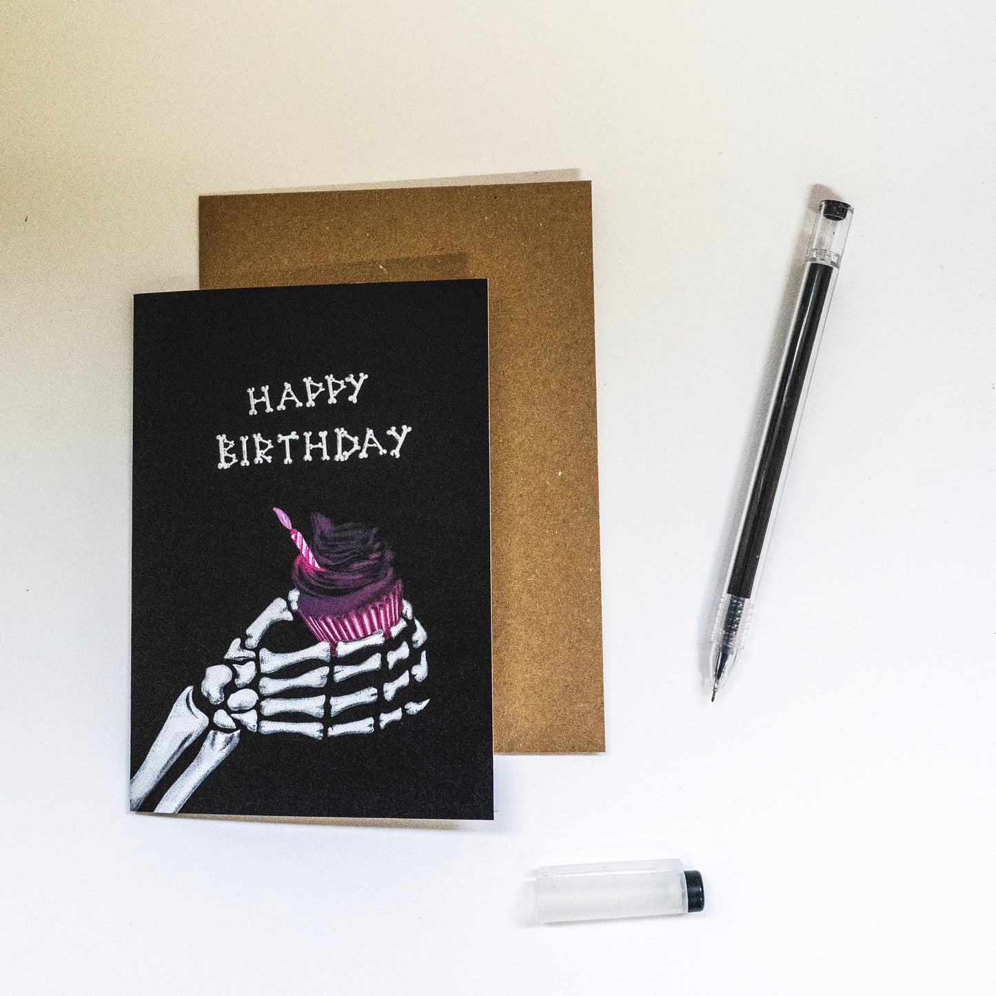 Happy Birthday Cupcake Gothic Greetings Card