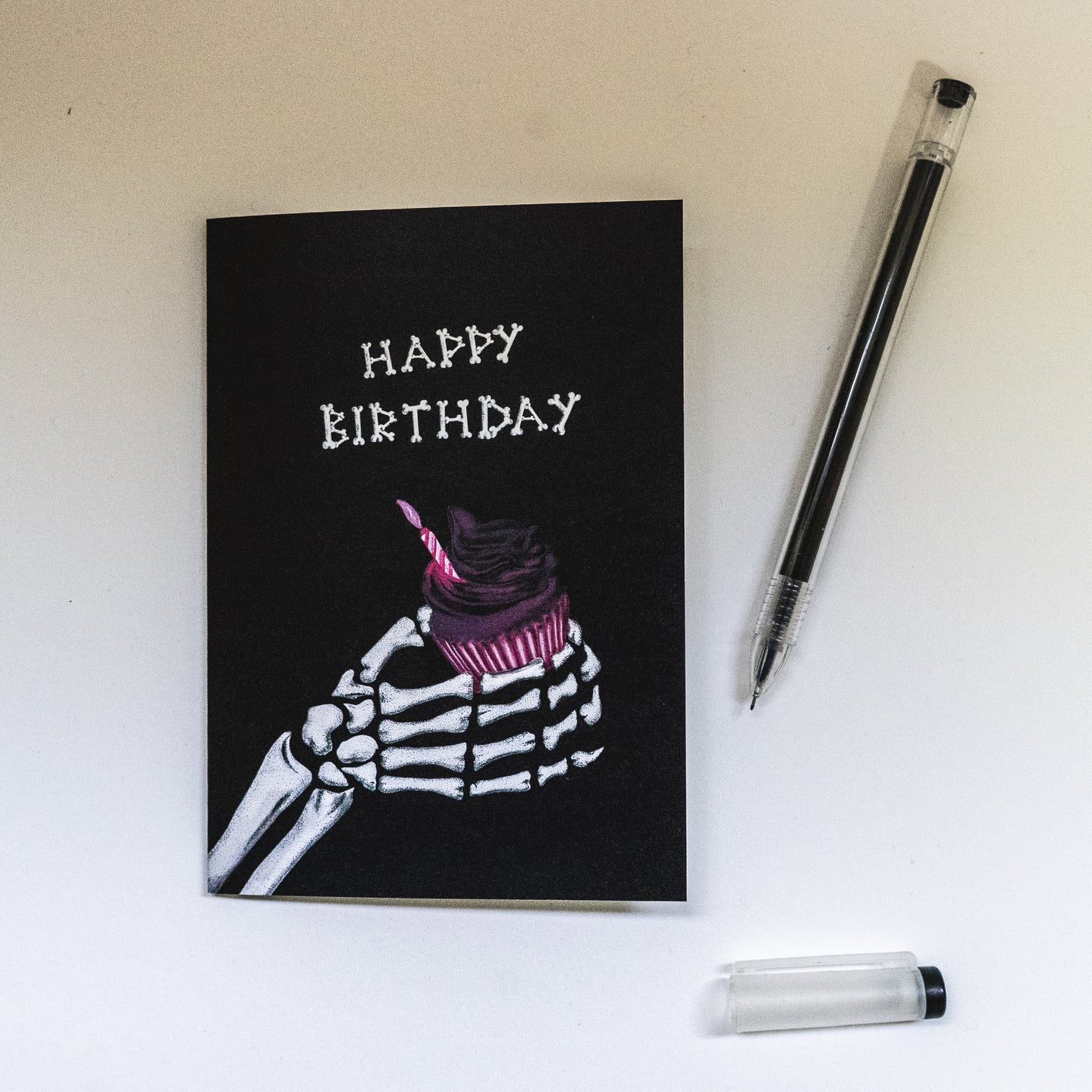 Happy Birthday Cupcake Gothic Greetings Card