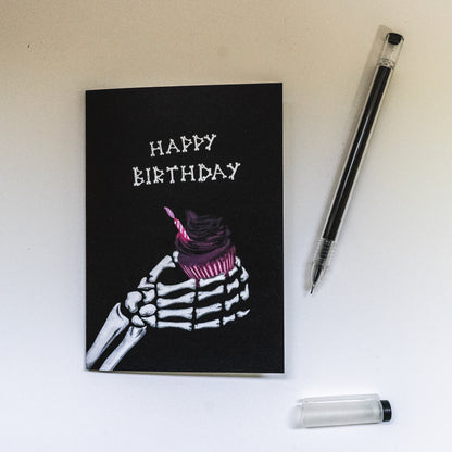 Happy Birthday Cupcake Gothic Greetings Card
